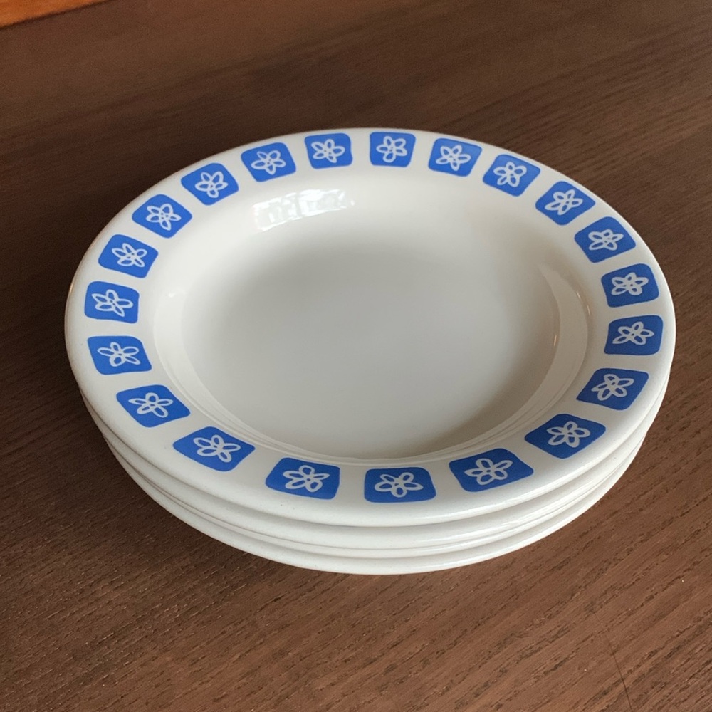 MCM - Romanian Soup Bowls - blue flower motif
